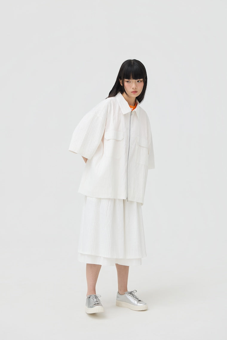 FUWA JACKET - WHITE SEERSUCKER - BEV C multi label store