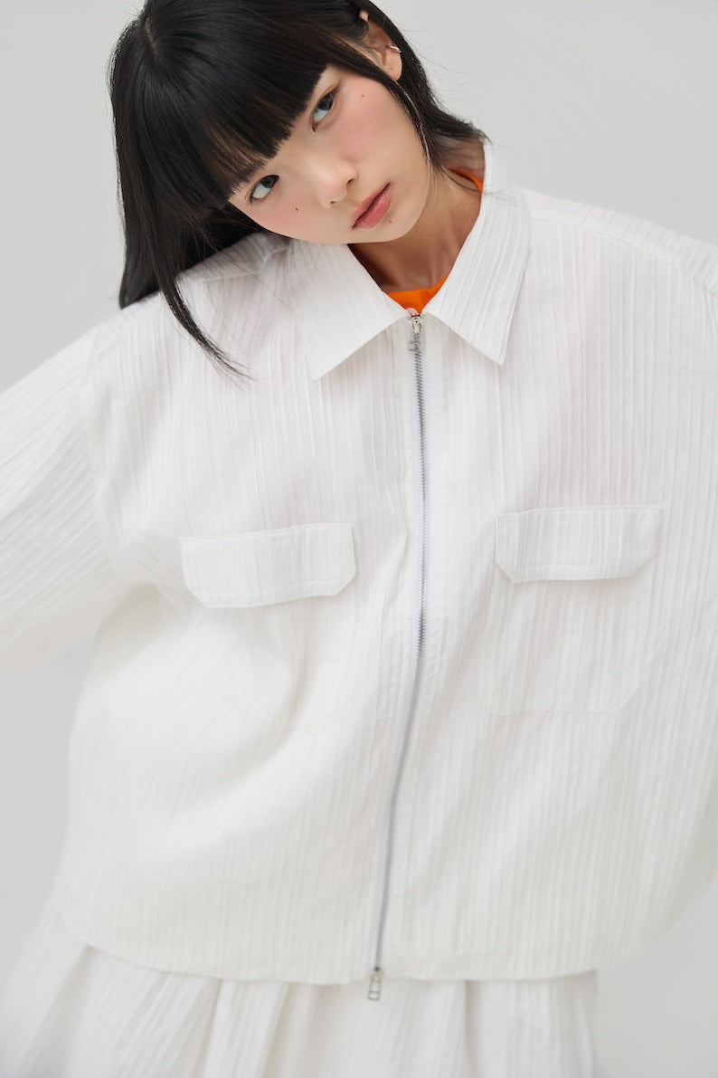 FUWA JACKET - WHITE SEERSUCKER - BEV C multi label store