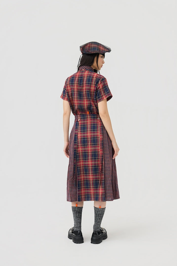 GINRIN SKIRT - RED TARTAN DOUBLE GAUZE - BEV C multi label store
