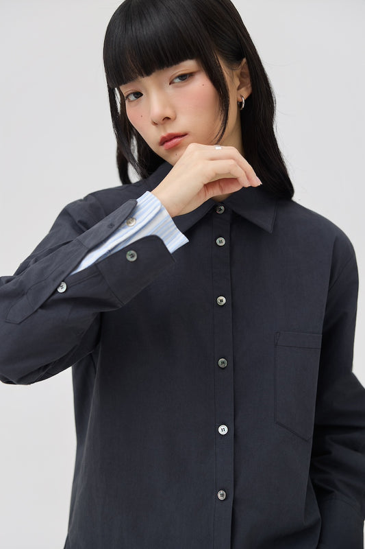 KASANE SHIRT - INK NAVY - BEV C multi label store