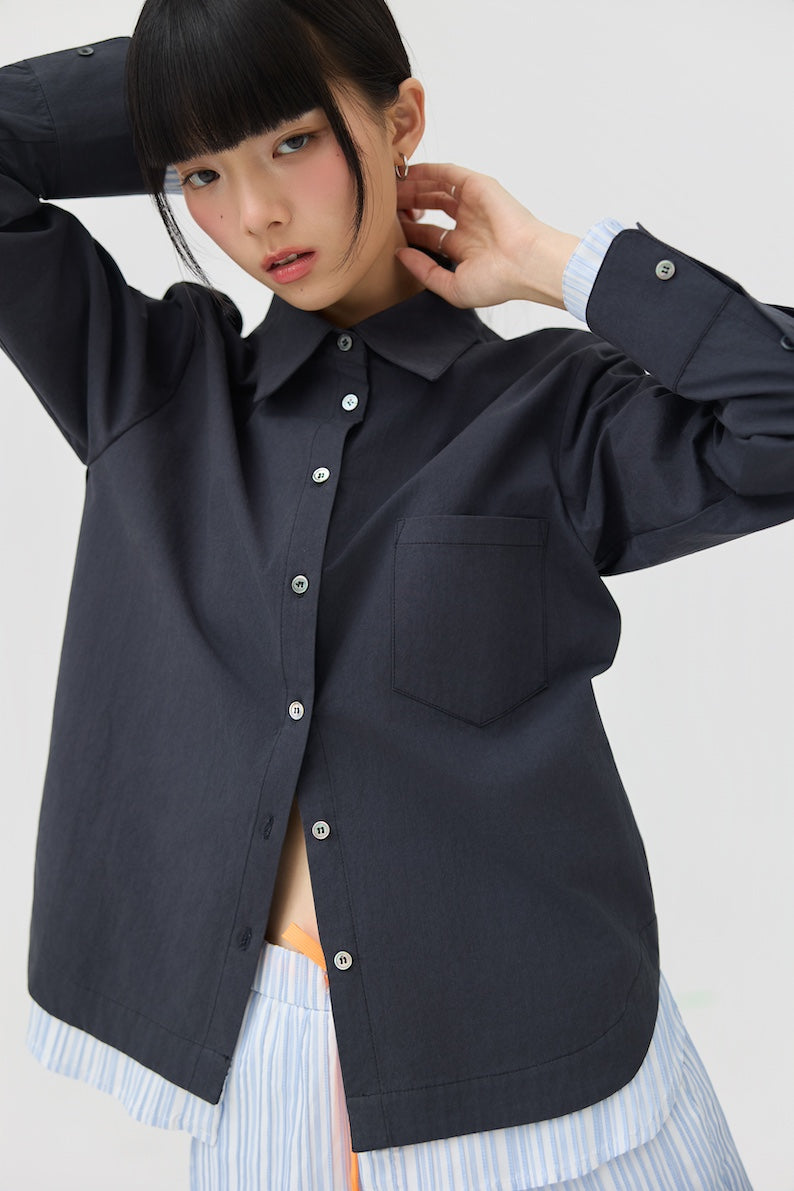 KASANE SHIRT - INK NAVY - BEV C multi label store