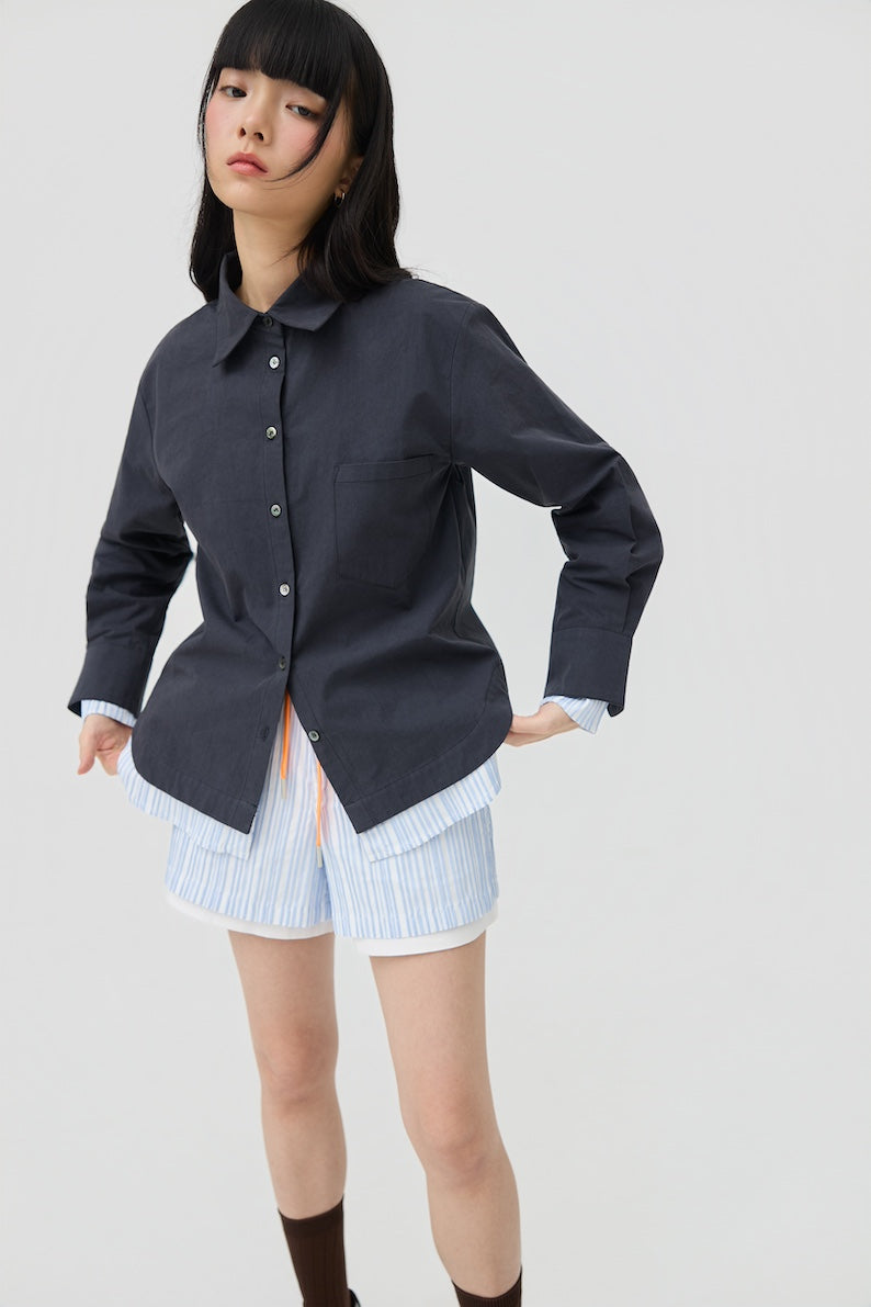 KASANE SHIRT - INK NAVY - BEV C multi label store