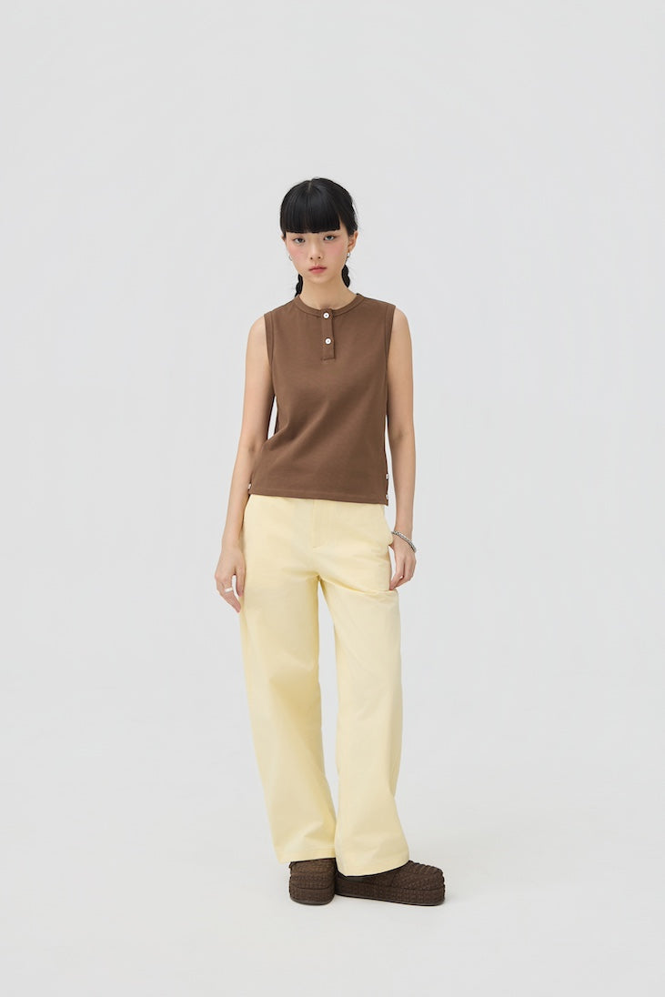 MUSUBI HENLEY TANK - CHOCOLATE - BEV C multi label store