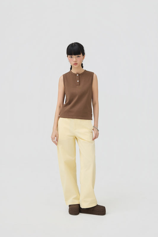 MUSUBI HENLEY TANK - CHOCOLATE - BEV C multi label store