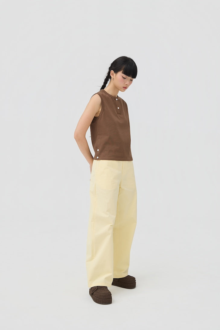 MUSUBI HENLEY TANK - CHOCOLATE - BEV C multi label store
