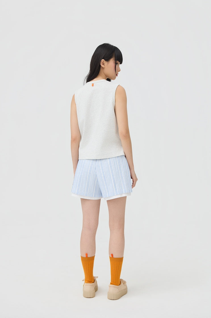 MUSUBI HENLEY TANK - GREY MARL - BEV C multi label store