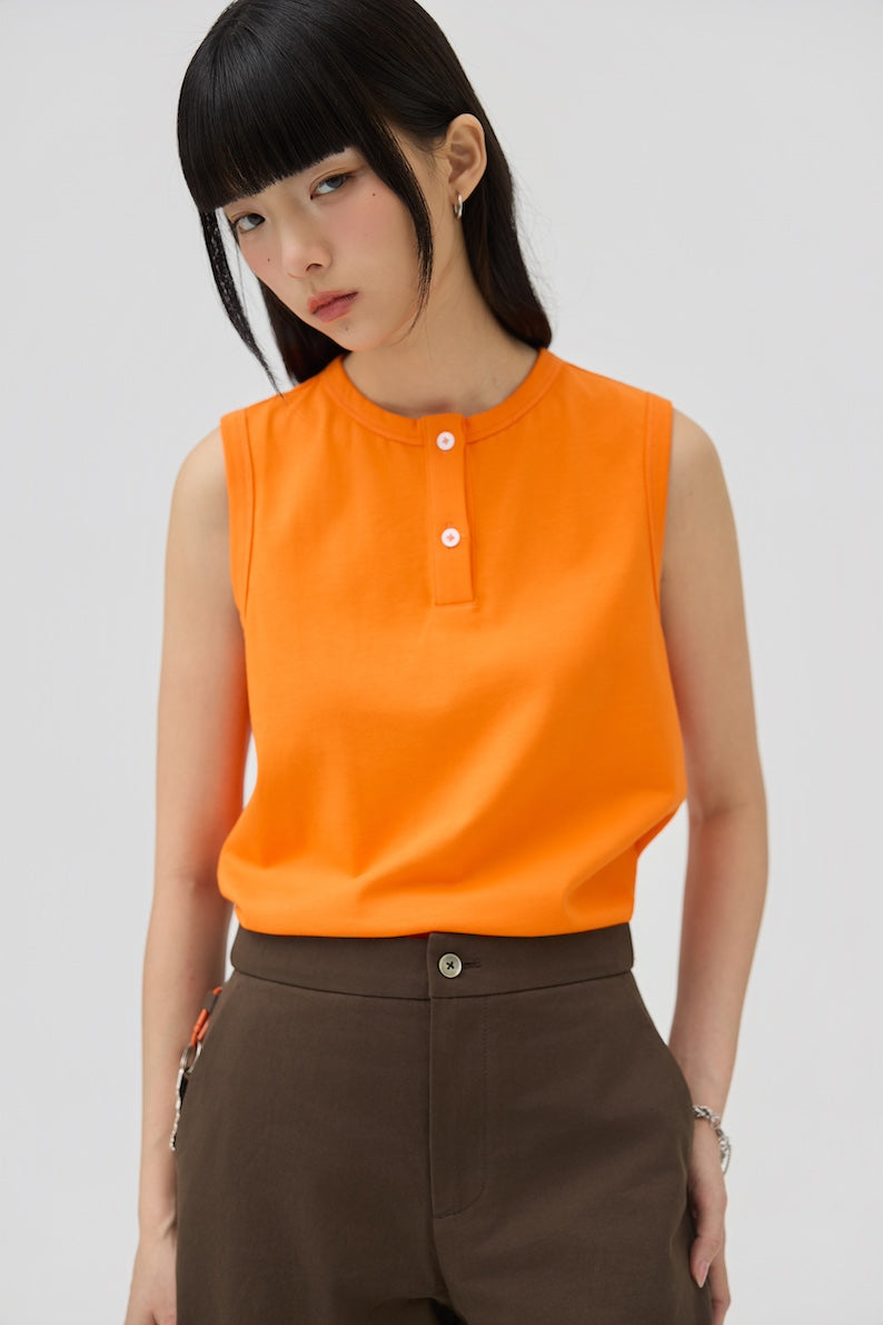 MUSUBI HENLEY TANK - ORANGE - BEV C multi label store