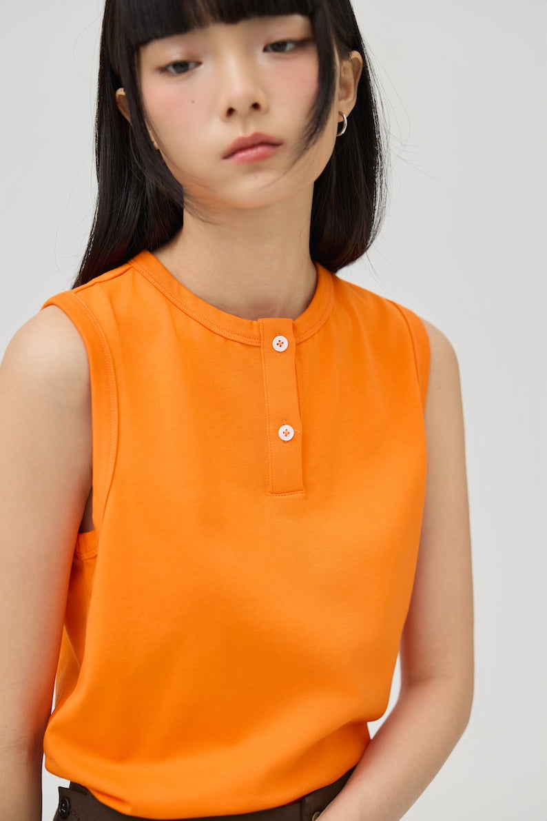 MUSUBI HENLEY TANK - ORANGE - BEV C multi label store