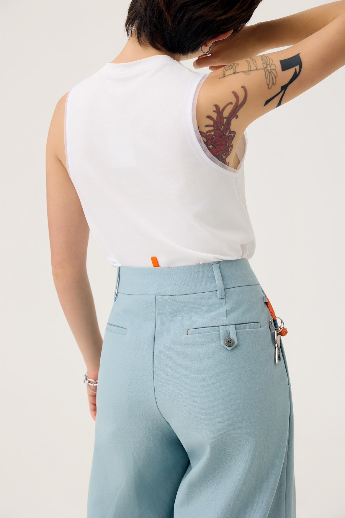 NAGARE PLEAT TROUSERS IN STEEL BLUE - BEV C multi label store