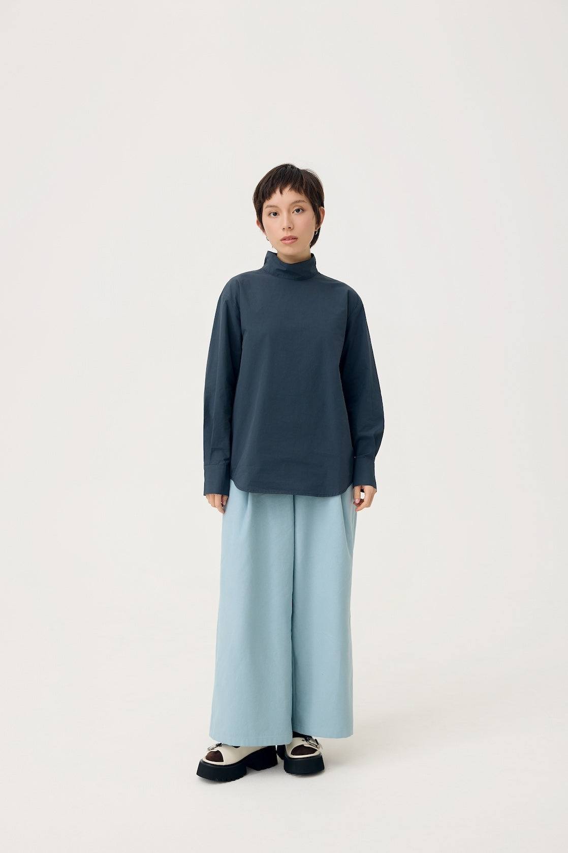 OKI SCARF TOP IN DARK NAVY - BEV C multi label store