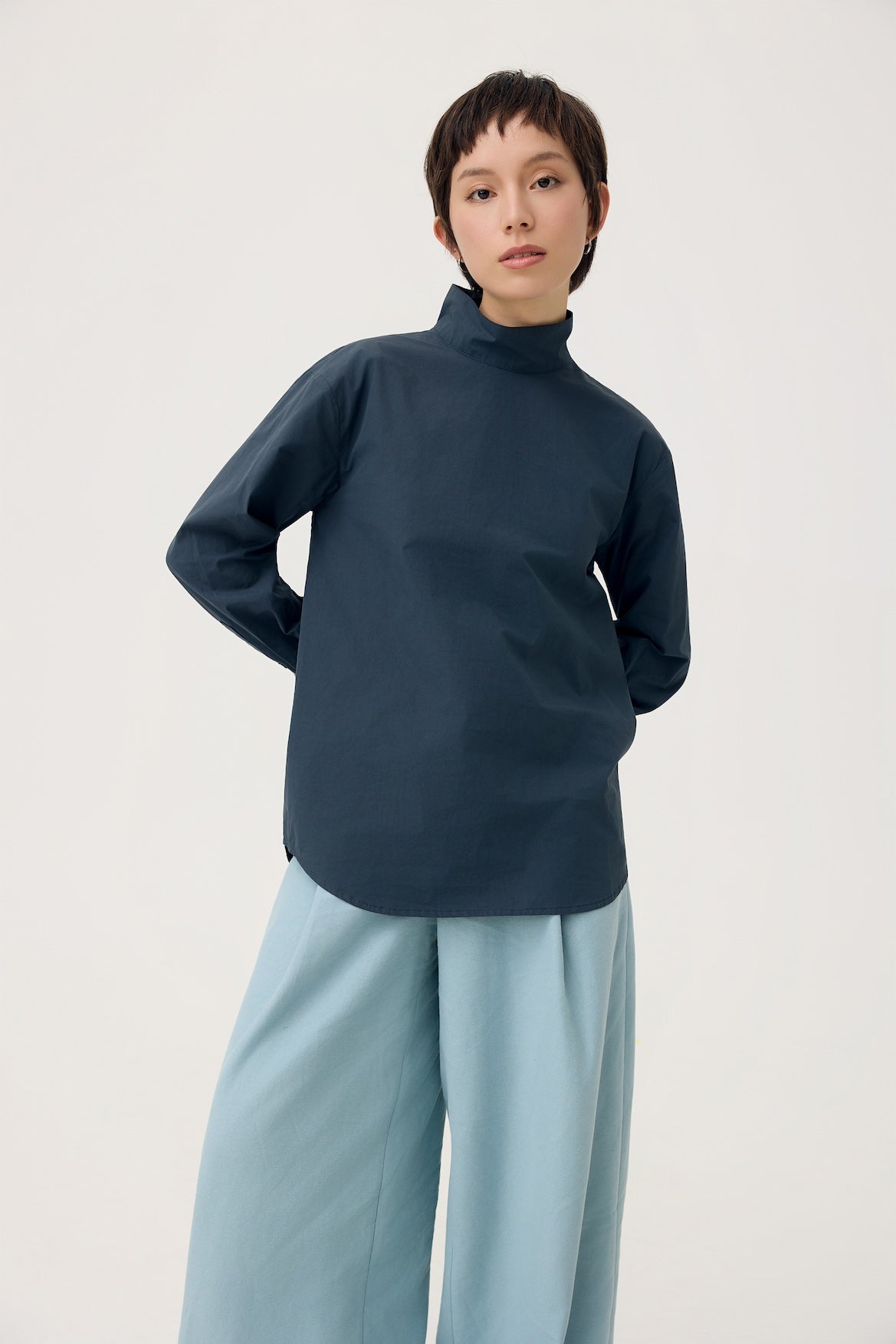 OKI SCARF TOP IN DARK NAVY - BEV C multi label store