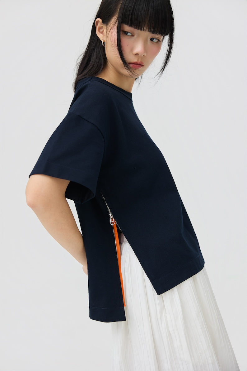 SOKKO ZIP TEE - NAVY - BEV C multi label store