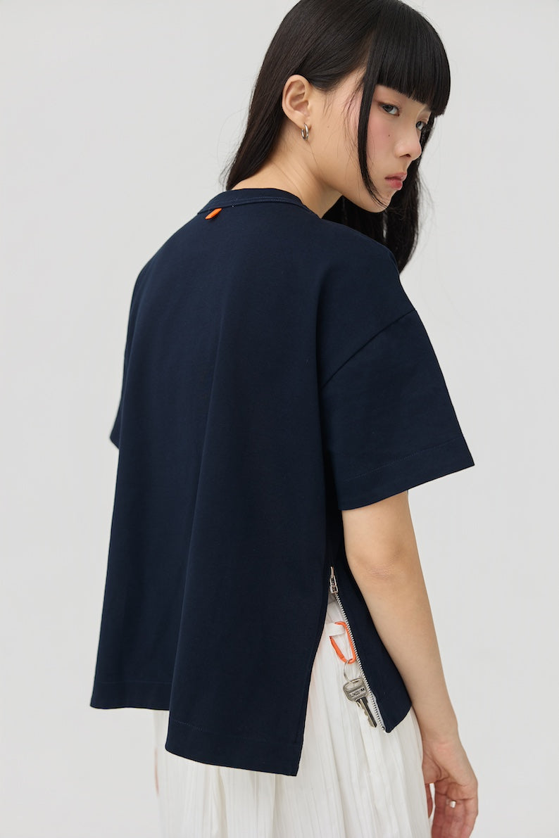 SOKKO ZIP TEE - NAVY - BEV C multi label store