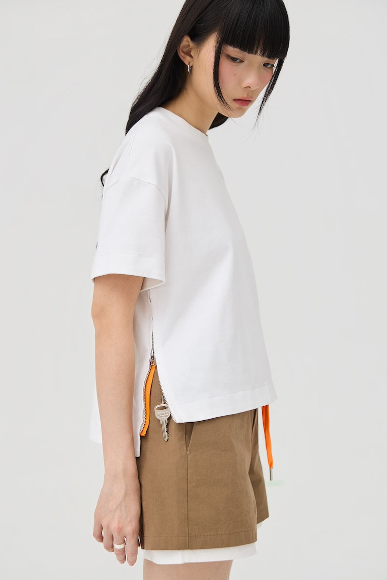 SOKKO ZIP TEE - OPTIC WHITE - BEV C multi label store
