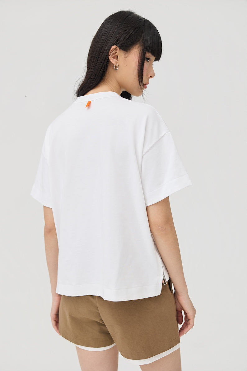 SOKKO ZIP TEE - OPTIC WHITE - BEV C multi label store