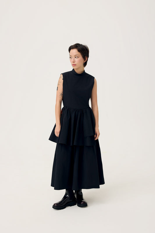 UKABU DRESS IN TONER BLACK - BEV C multi label store