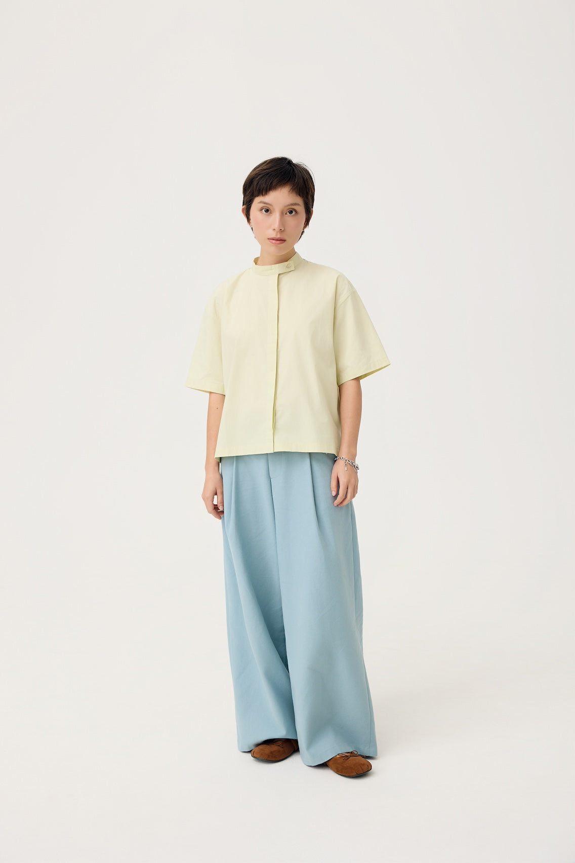 UTSURO CROP SHIRT IN PANDAN GREEN - BEV C multi label store