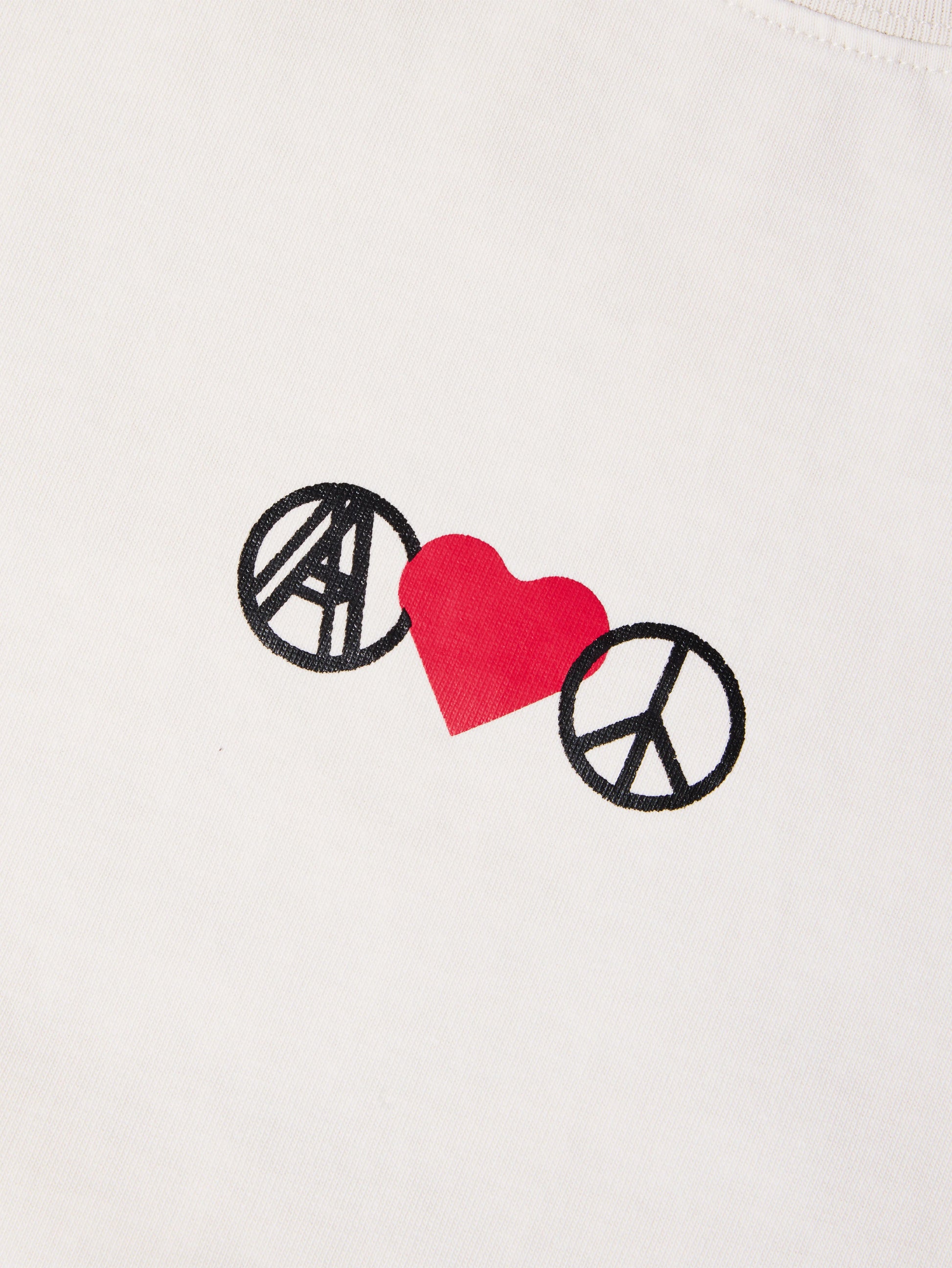 LOVE PEACE WASHED BOXY TEE CREAM - BEV C multi label store