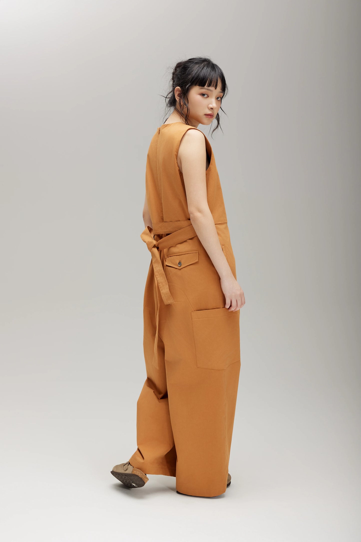 TRENCH JUMPSUIT IN CARAMEL