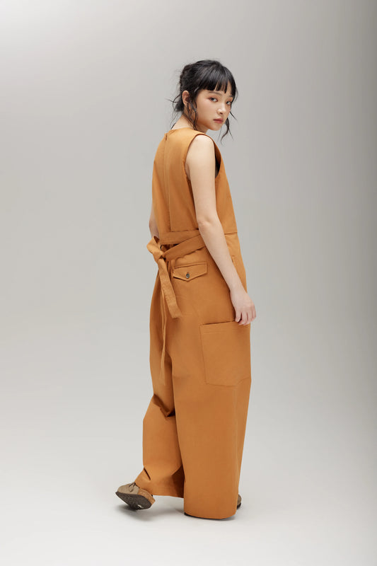 TRENCH JUMPSUIT IN CARAMEL