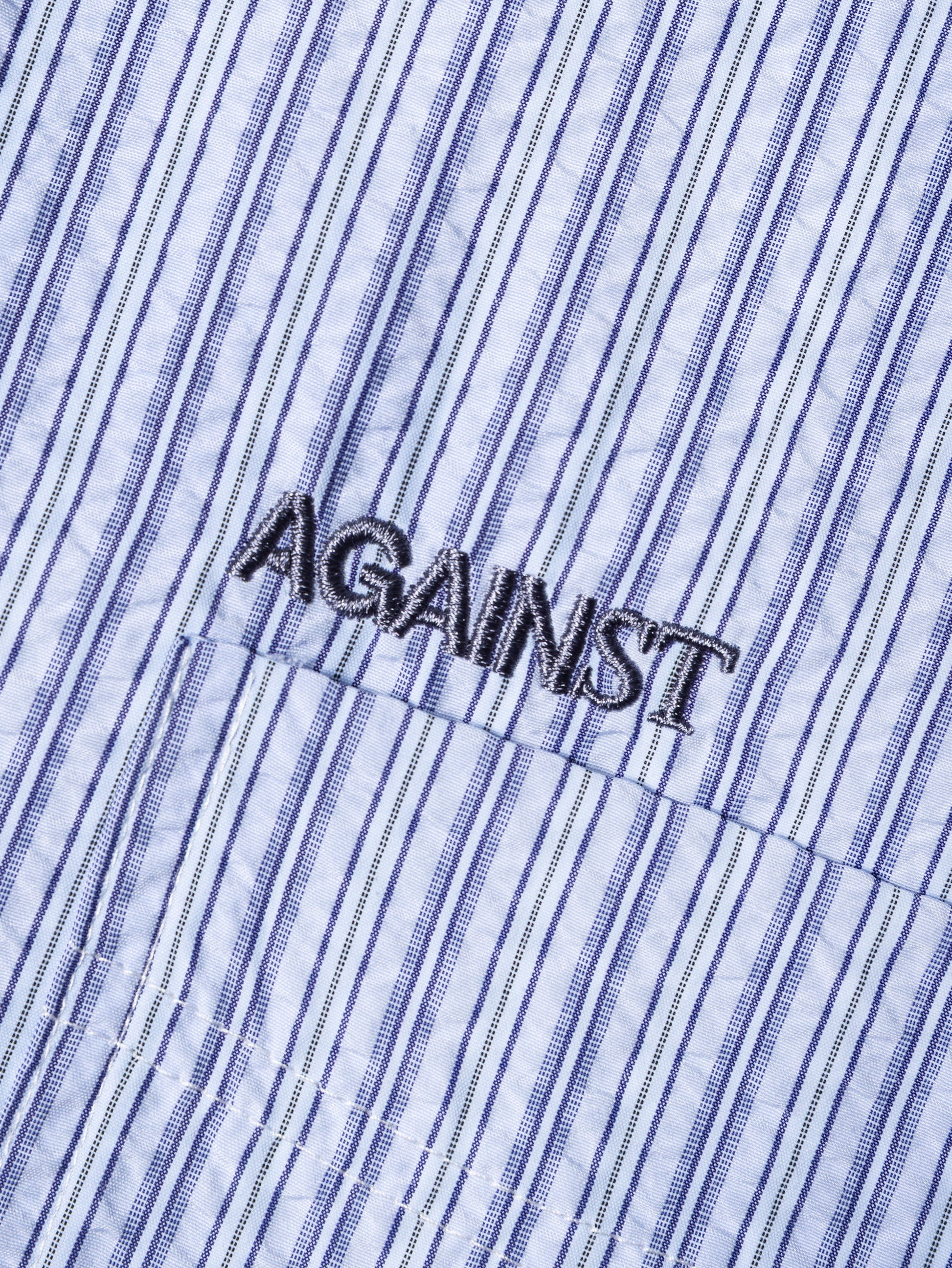 SEERSUCKER STRIPE CHAPO SHIRT BLUE - BEV C multi label store
