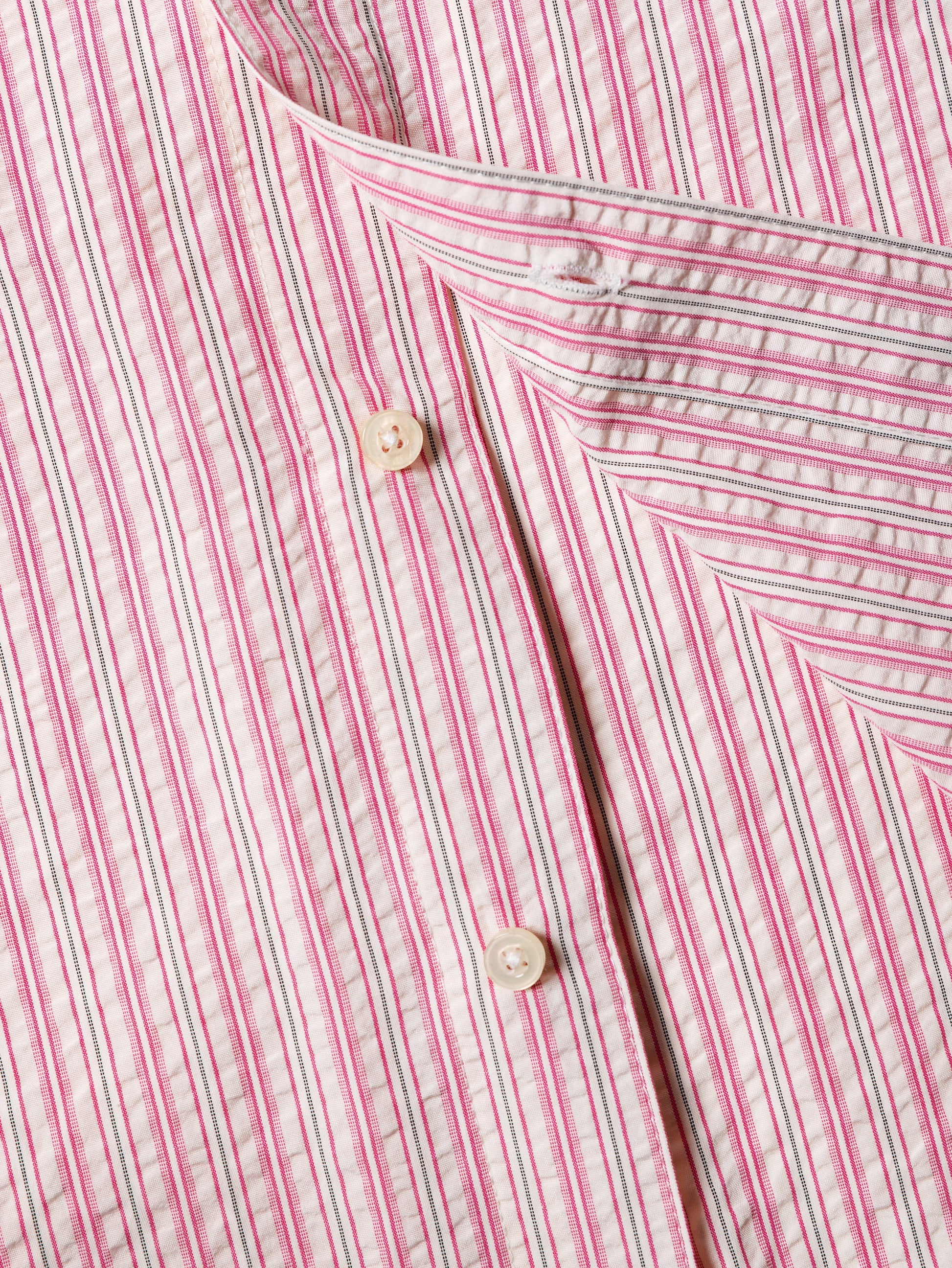 SEERSUCKER STRIPE CHAPO SHIRT PINK - BEV C multi label store