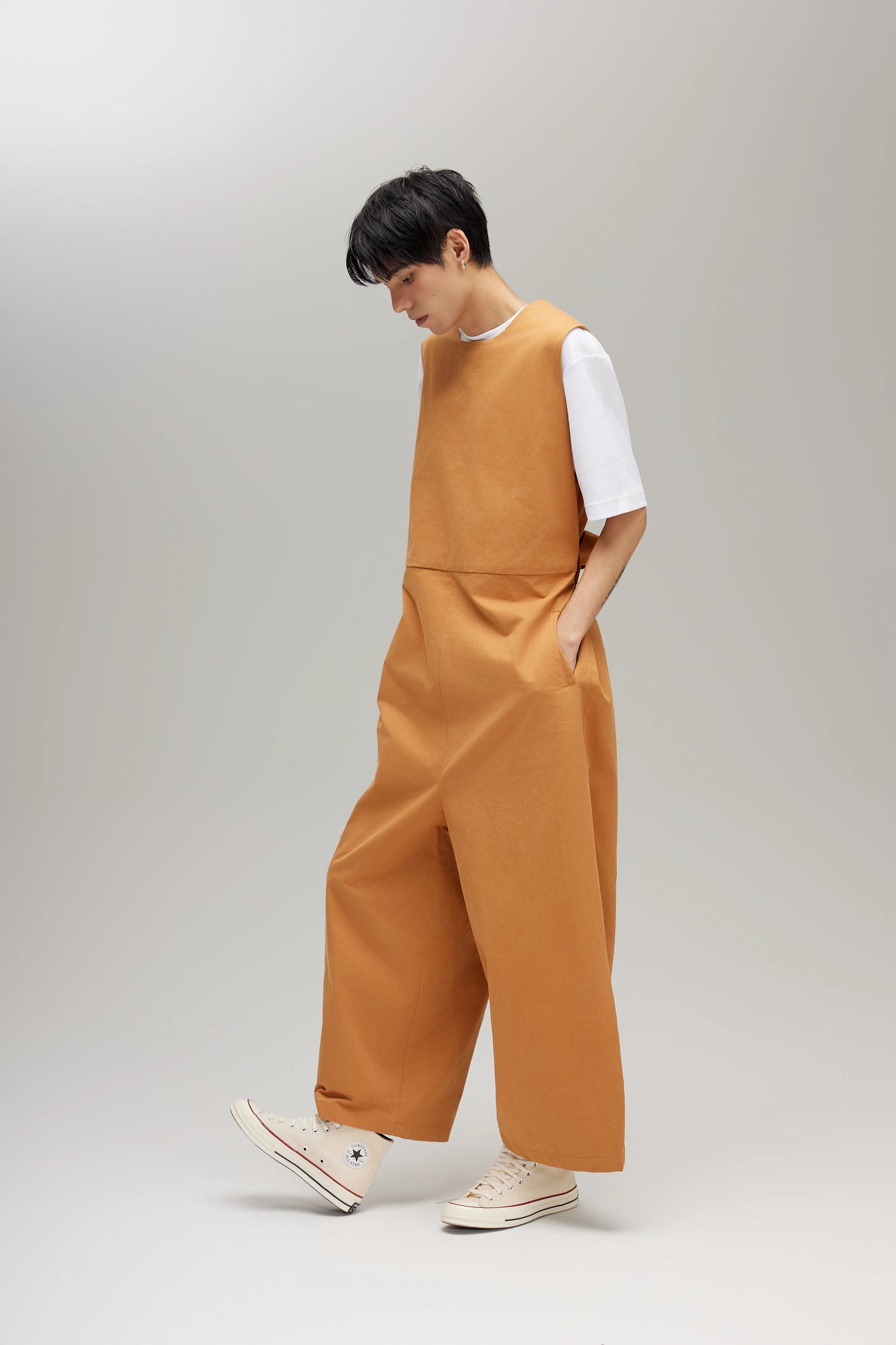 TRENCH JUMPSUIT IN CARAMEL