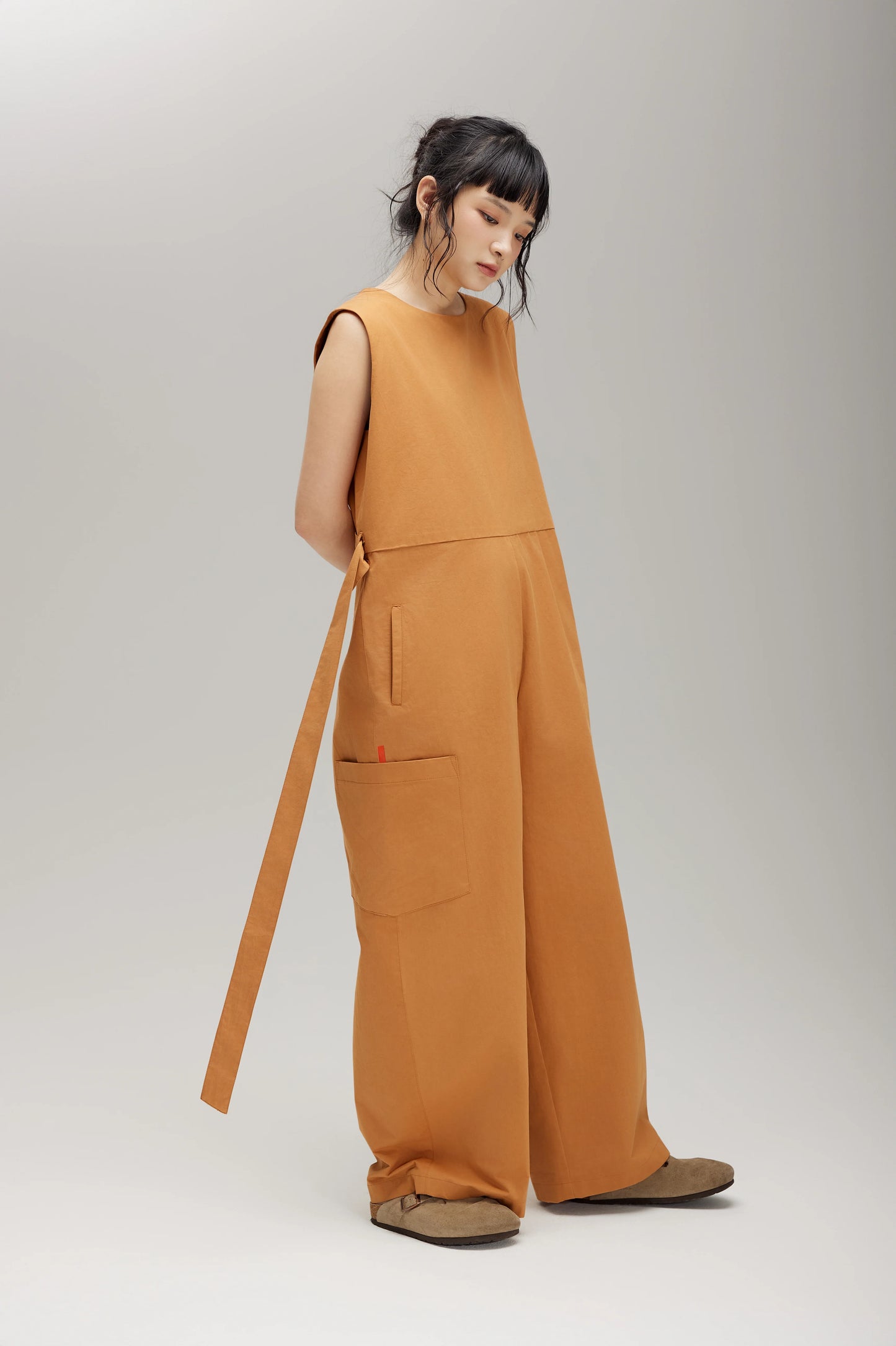 TRENCH JUMPSUIT IN CARAMEL