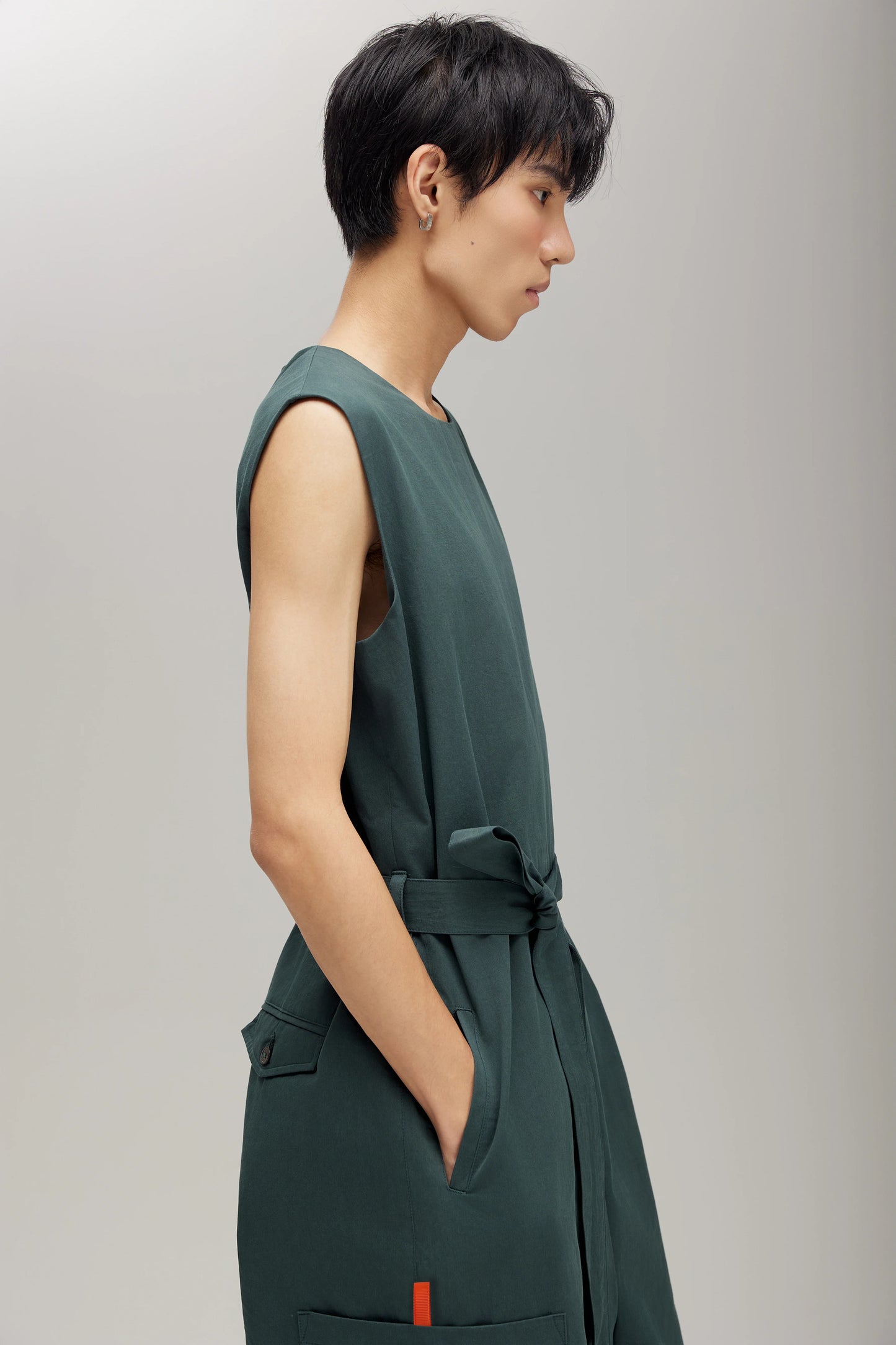 TRENCH JUMPSUIT IN FOREST GREEN