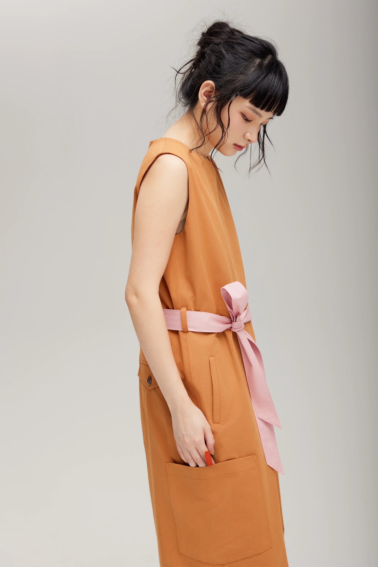 TRENCH JUMPSUIT IN CARAMEL