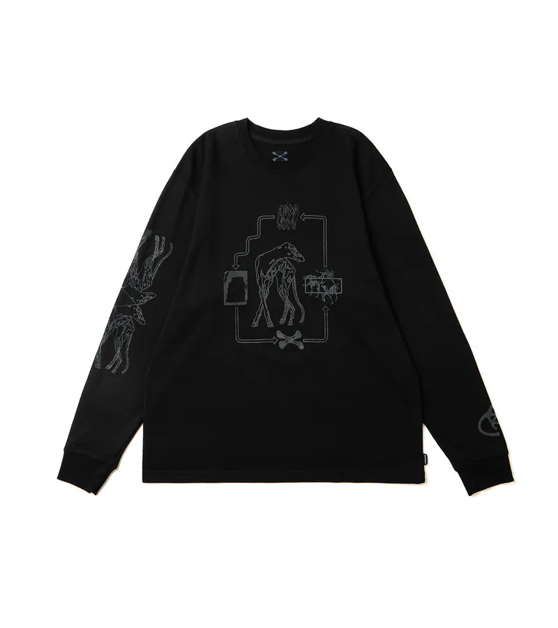 Black - Hound hoof L/S Tee - BEV C multi label store