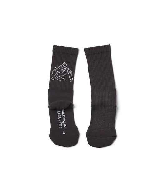 HANCHOR x nozzle quiz - "Peak Carbon" RWS Merino wool Hike trek socks - BEV C multi label store