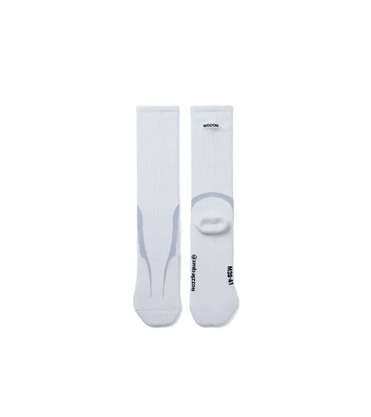 WISDOM® x nozzle quiz® Overcalf socks - WHITE - BEV C multi label store