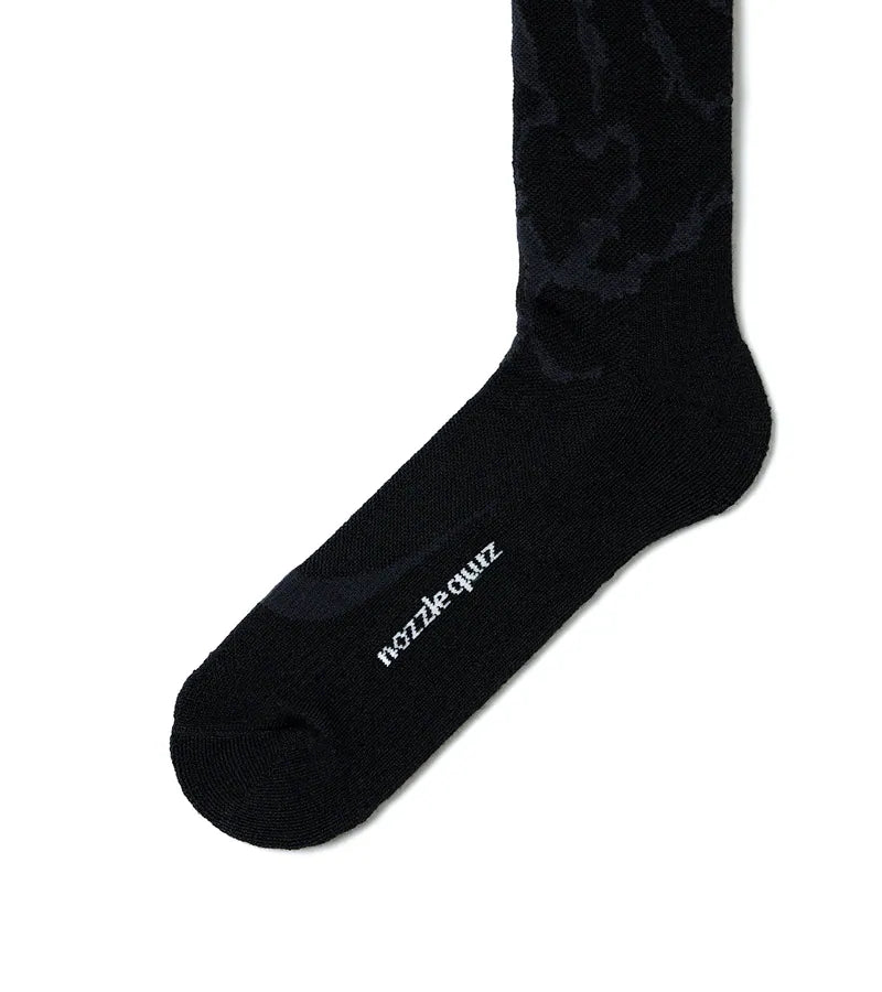Black - WISDOM® x nozzle quiz® Graphic Socks - BEV C multi label store