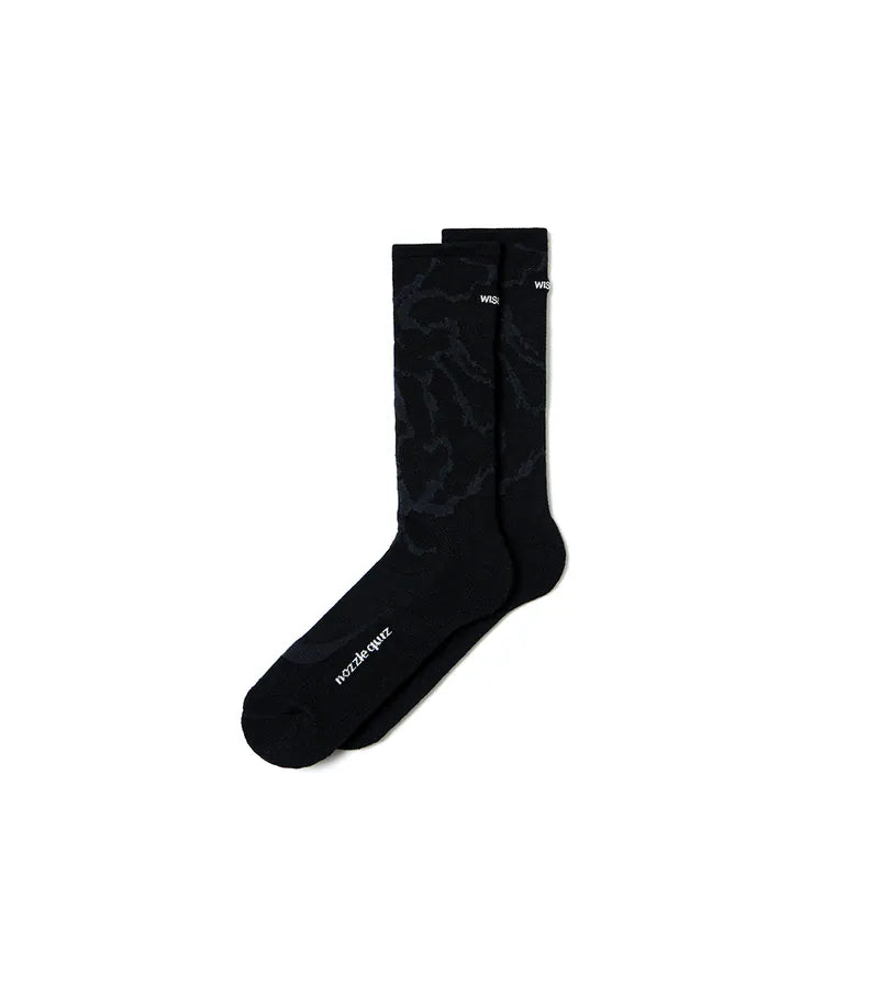 Black - WISDOM® x nozzle quiz® Graphic Socks - BEV C multi label store
