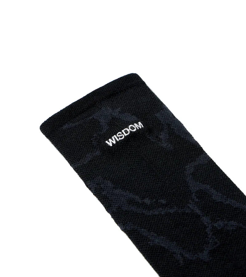 Black - WISDOM® x nozzle quiz® Graphic Socks - BEV C multi label store