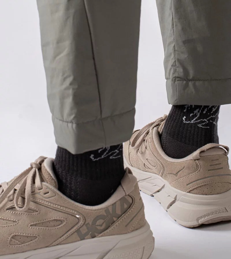 HANCHOR x nozzle quiz - "Peak Carbon" RWS Merino wool Hike trek socks - BEV C multi label store