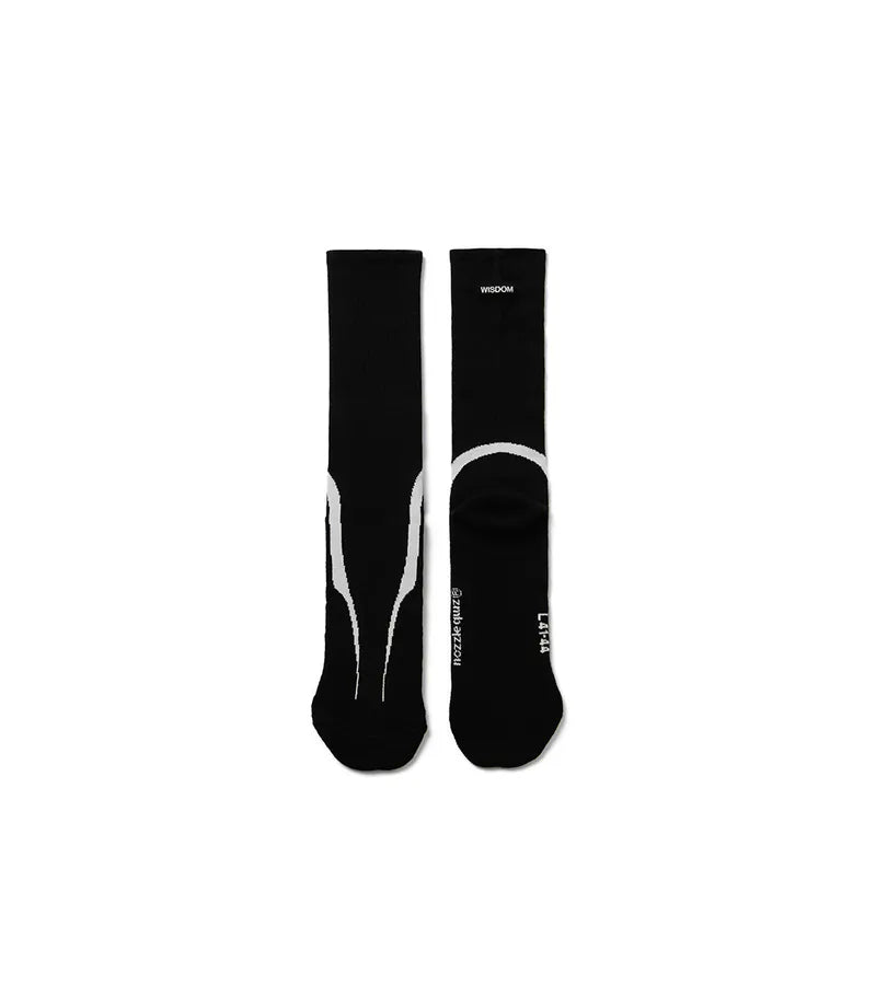 WISDOM® x nozzle quiz® Overcalf socks - Black - BEV C multi label store