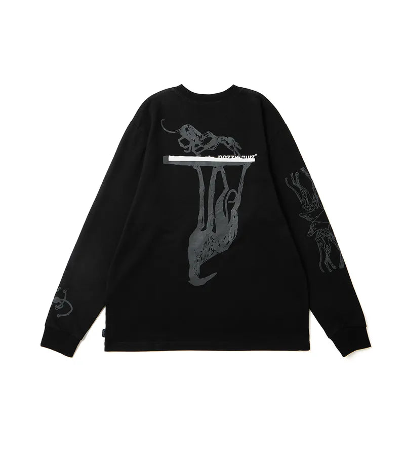 Black - Hound hoof L/S Tee - BEV C multi label store