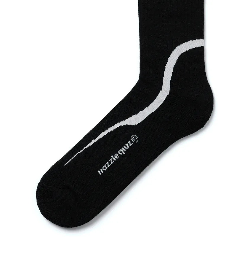 WISDOM® x nozzle quiz® Overcalf socks - Black - BEV C multi label store