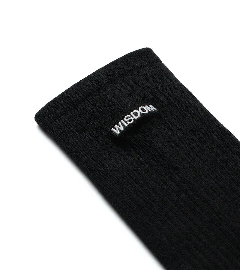 WISDOM® x nozzle quiz® Overcalf socks - Black - BEV C multi label store