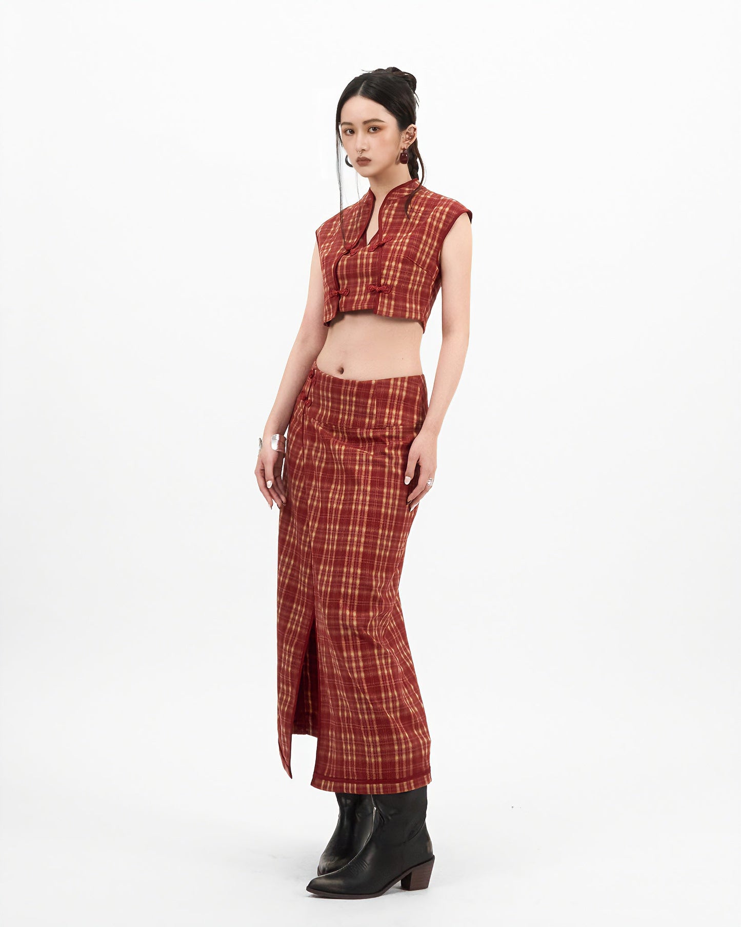 VOL.3_CH.1 Plaid Skirt - Black - BEV C multi label store