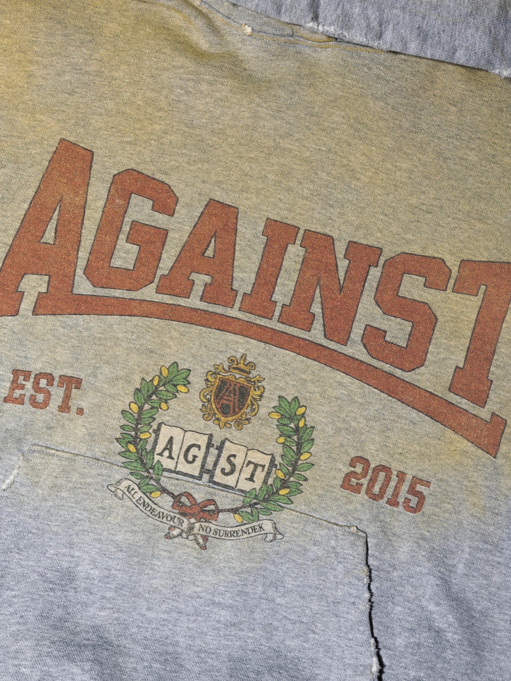 DISTRESSED VARSITY HOODIE GREY - BEV C multi label store