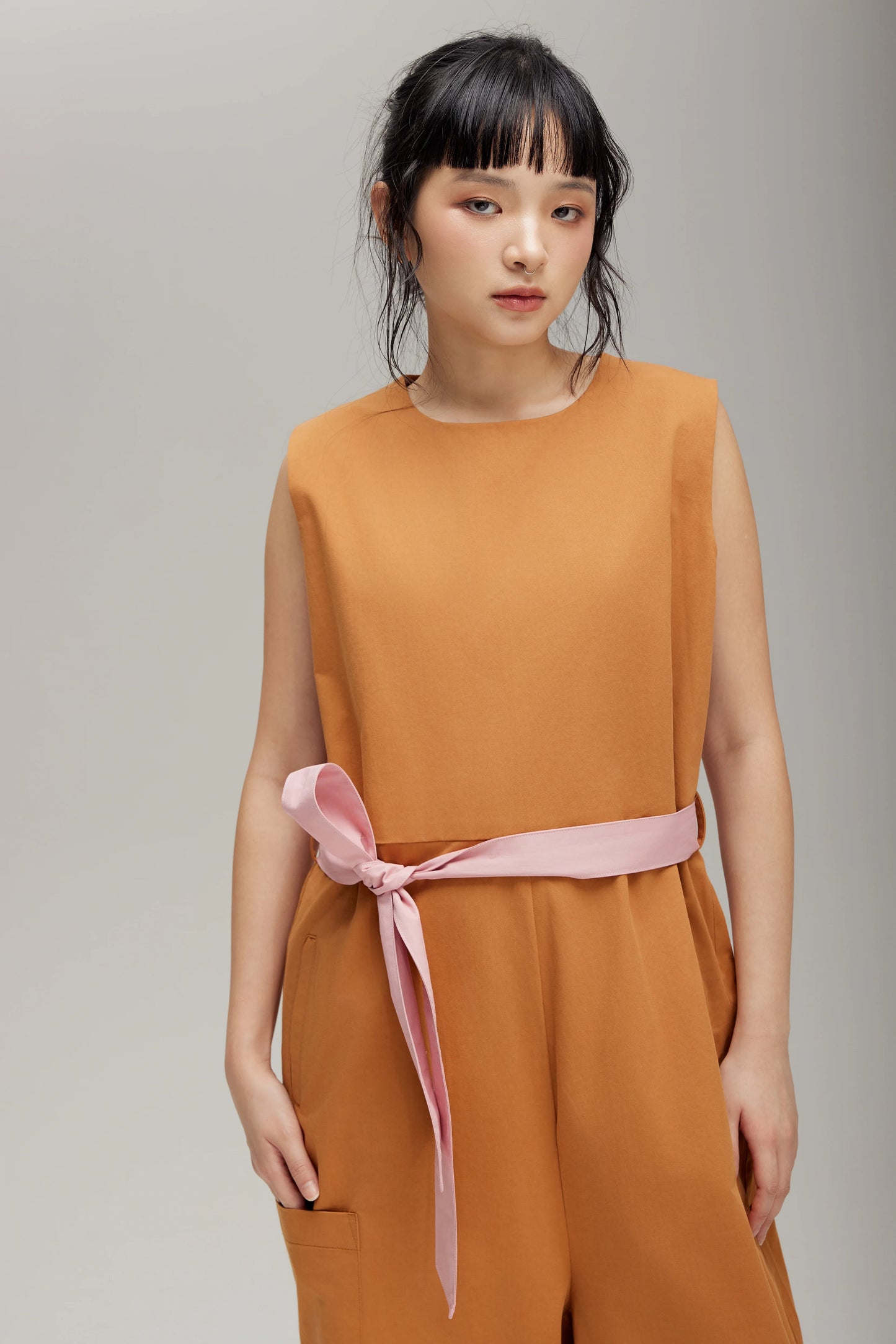 TRENCH JUMPSUIT IN CARAMEL