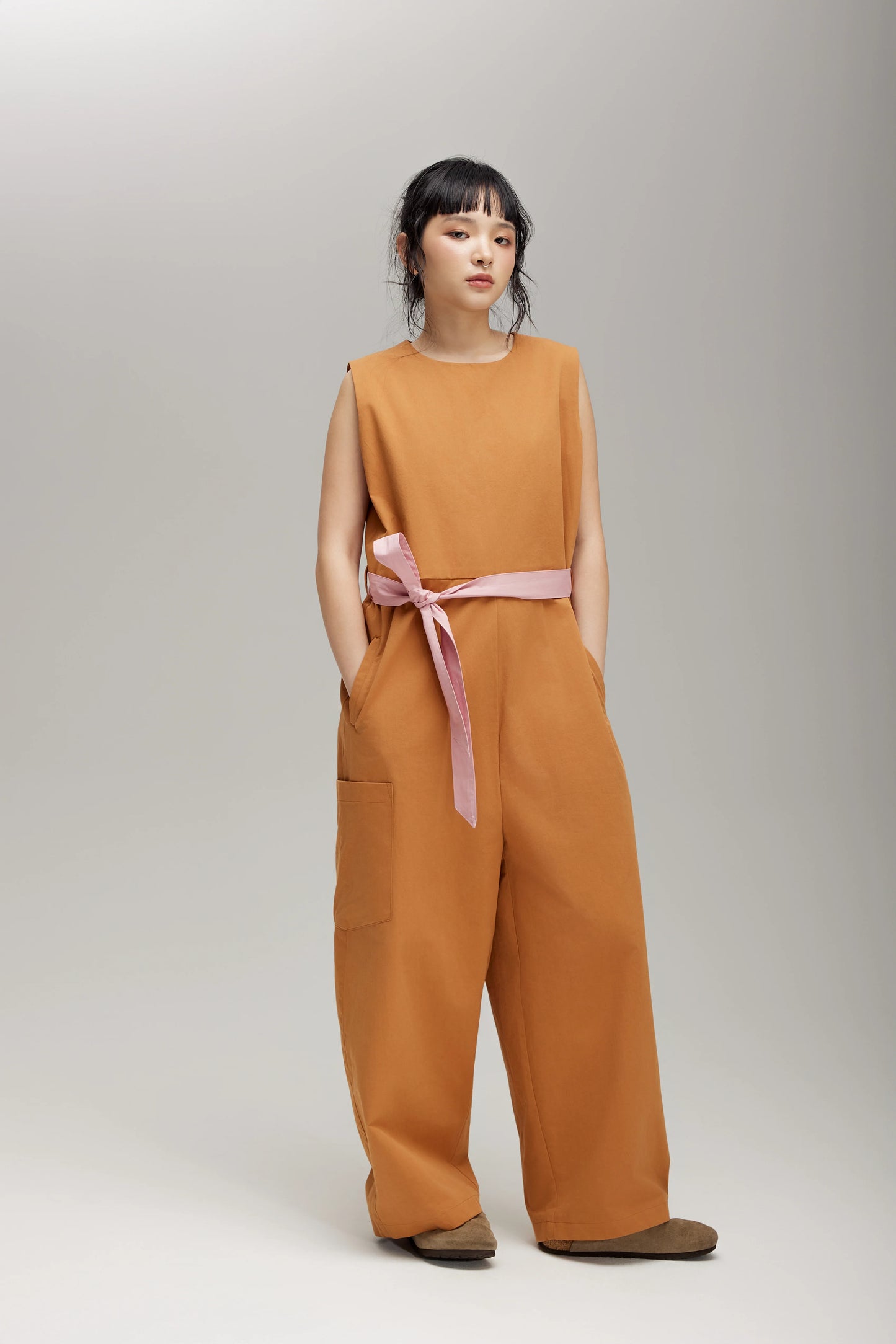 TRENCH JUMPSUIT IN CARAMEL