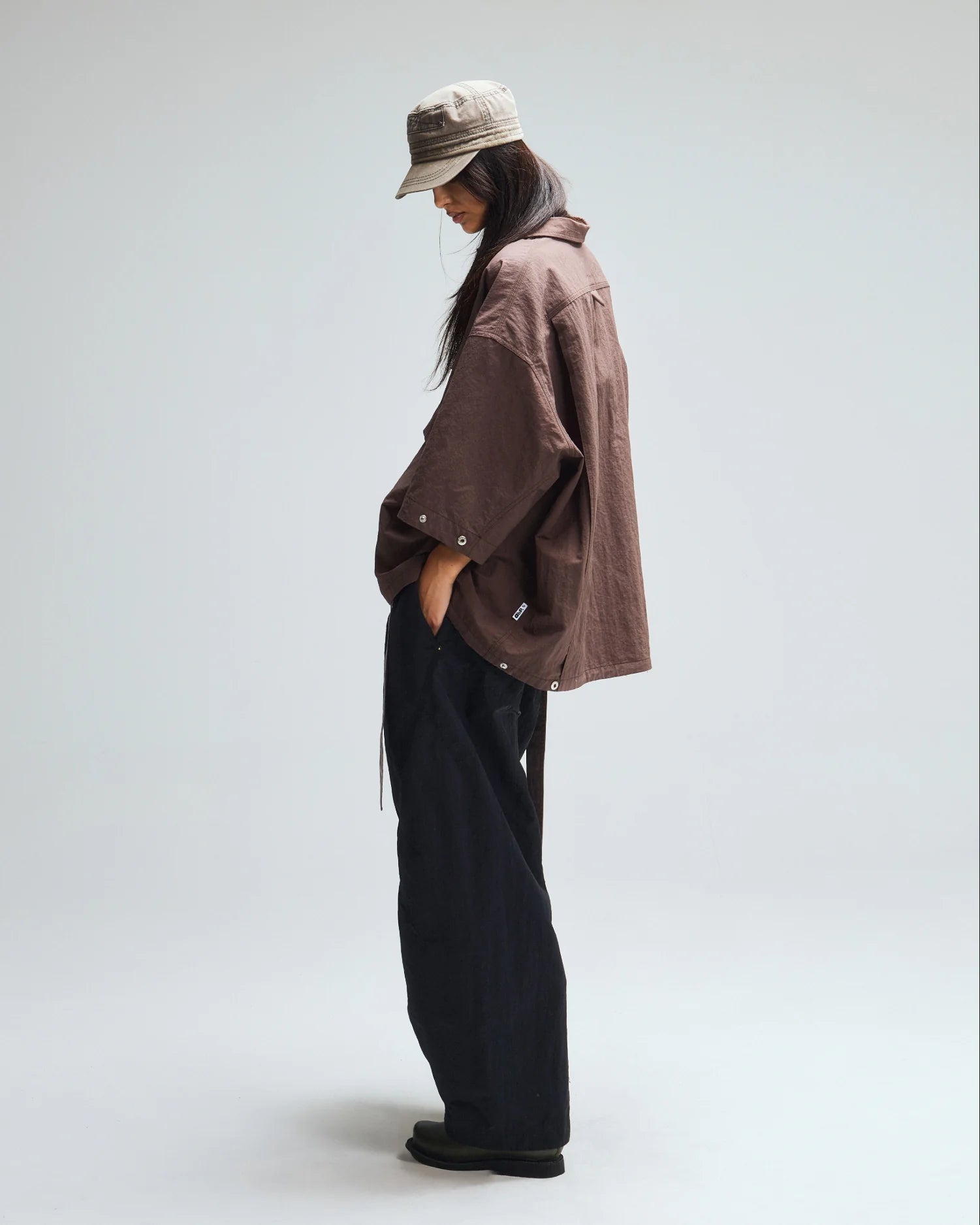 ABP. BIG BRO S/S SHIRT NYLON DARK BROWN - BEV C multi label store