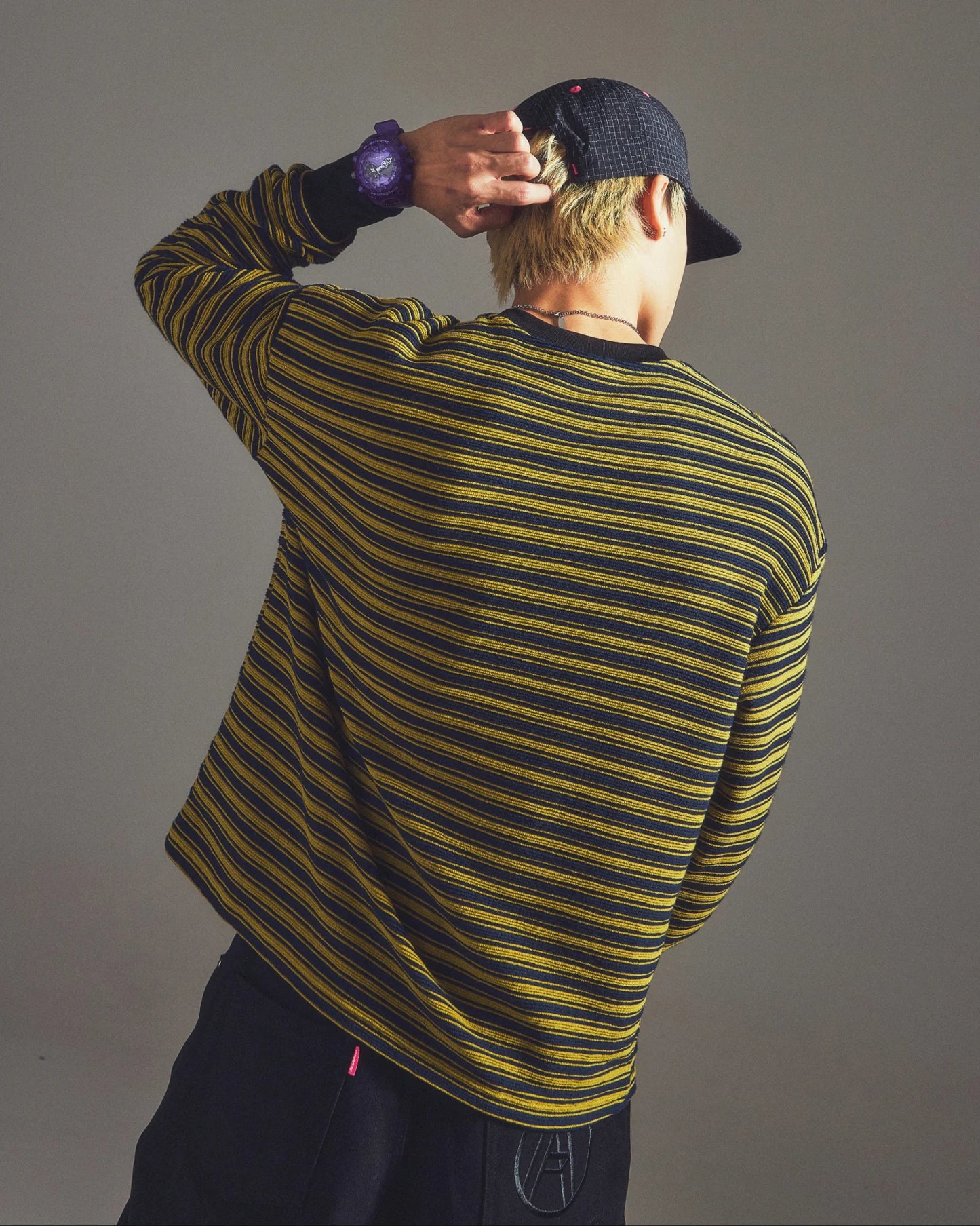 STRIPE STAR LOUNGE TEE YELLOW NAVY - BEV C multi label store