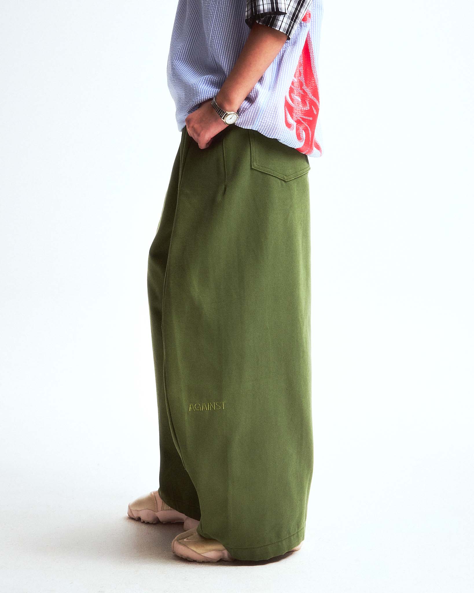 STUDDED YANKII PANTS GREEN - BEV C multi label store