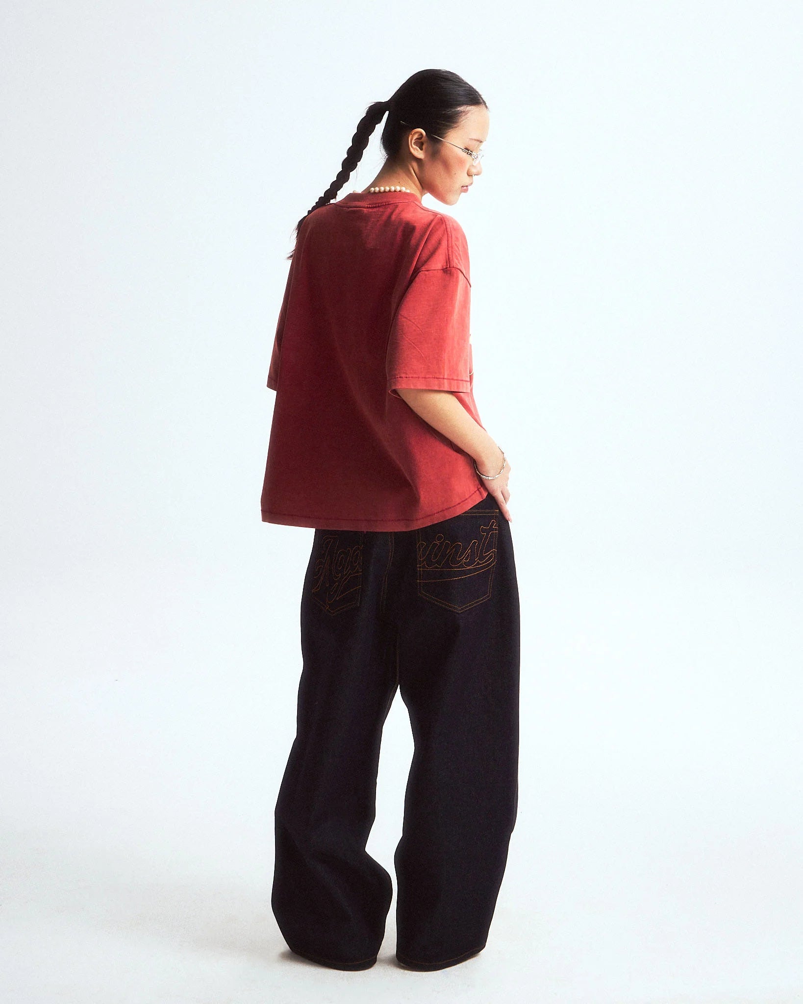 A-STAR WASHED BOXY TEE RED - BEV C multi label store