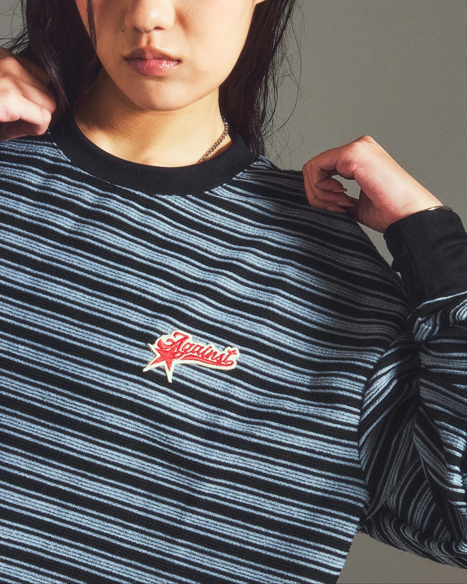 STRIPE STAR LOUNGE TEE BLUE BLACK - BEV C multi label store